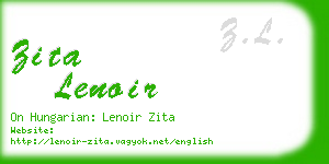 zita lenoir business card